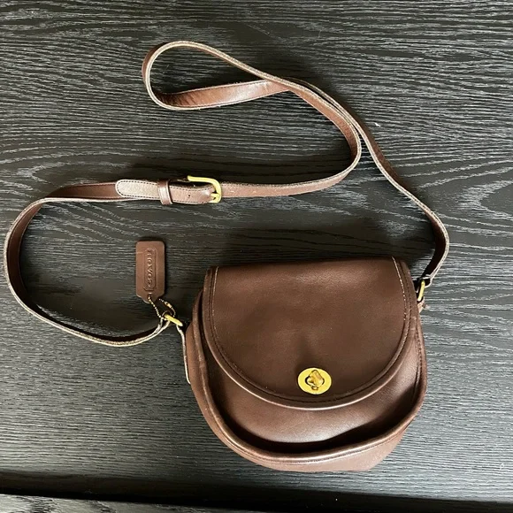 バッグ vintage coach old mini boston flap brown Coach vintage mini boston - Gem